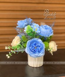 Hoa lụa, hoa giả Uyên shop, Lọ Hoa Lụa Nhỏ