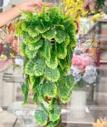 Hoa lụa, hoa giả Uyên shop, Giỏ Lá Treo Tường