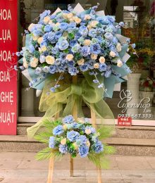 Hoa lụa, hoa giả Uyên shop, Lãng Hoa Lụa 2 Tầng, Hoa Chúc Mừng, Khai Trương