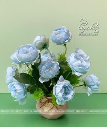 Hoa lụa, hoa giả Uyên shop, Lọ Hoa Trà Chuông Nhỏ