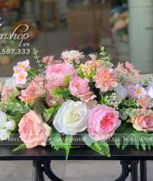 Hoa lụa, hoa giả Uyên shop, Lãng Hoa Lụa Trang Trí Văn Phòng