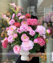 Hoa lụa, hoa giả Uyên shop, Bình Hoa Để Phòng Khách