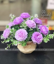 Hoa lụa, hoa giả Uyên shop, Lọ Hoa Cúc Nhí Decor Góc Học Tập