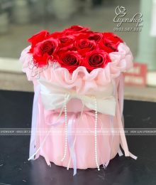 Hoa lụa, hoa giả Uyên shop, Bó Hoa Hồng Sáp Công Chúa