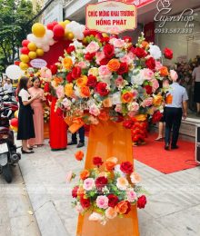 Hoa lụa, hoa giả Uyên shop, Lãng Hoa 2 Tầng Chúc Mừng, Khai Trương