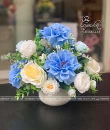 Hoa lụa, hoa giả Uyên shop, Lọ Hoa Lụa Để Ban Giáo Viên