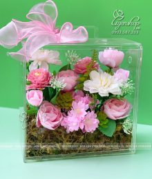 Hoa lụa, hoa giả Uyên shop, Vali Hoa Lụa Size 20cm