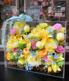 Hoa lụa, hoa giả Uyên shop, Vali Hoa Lụa Cao Cấp – Quà Tặng Sang Trọng