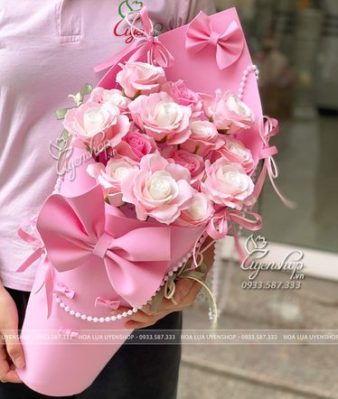 Bó Hoa Ốc Quế Tone Hồng Bó Hoa Ốc Quế Tone Hồng - Uyên Shop