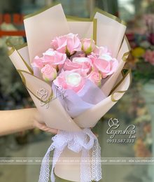 Hoa lụa, hoa giả Uyên shop, Bó Hoa Hồng Sáp Thơm