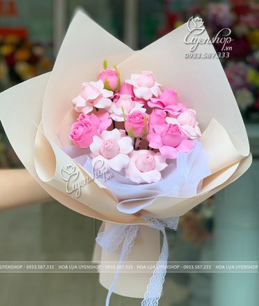 Bó Hoa Sáp Tone Hồng Bó Hoa Sáp Tone Hồng - Uyên Shop